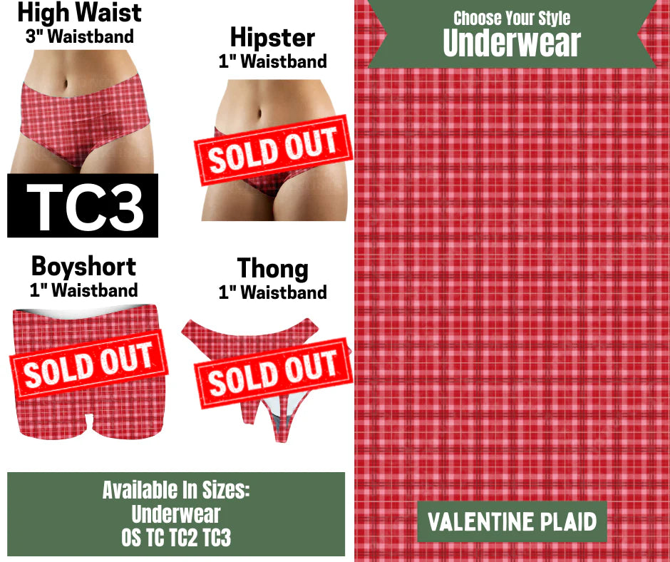 Valentine Plaid High Waist Underwear