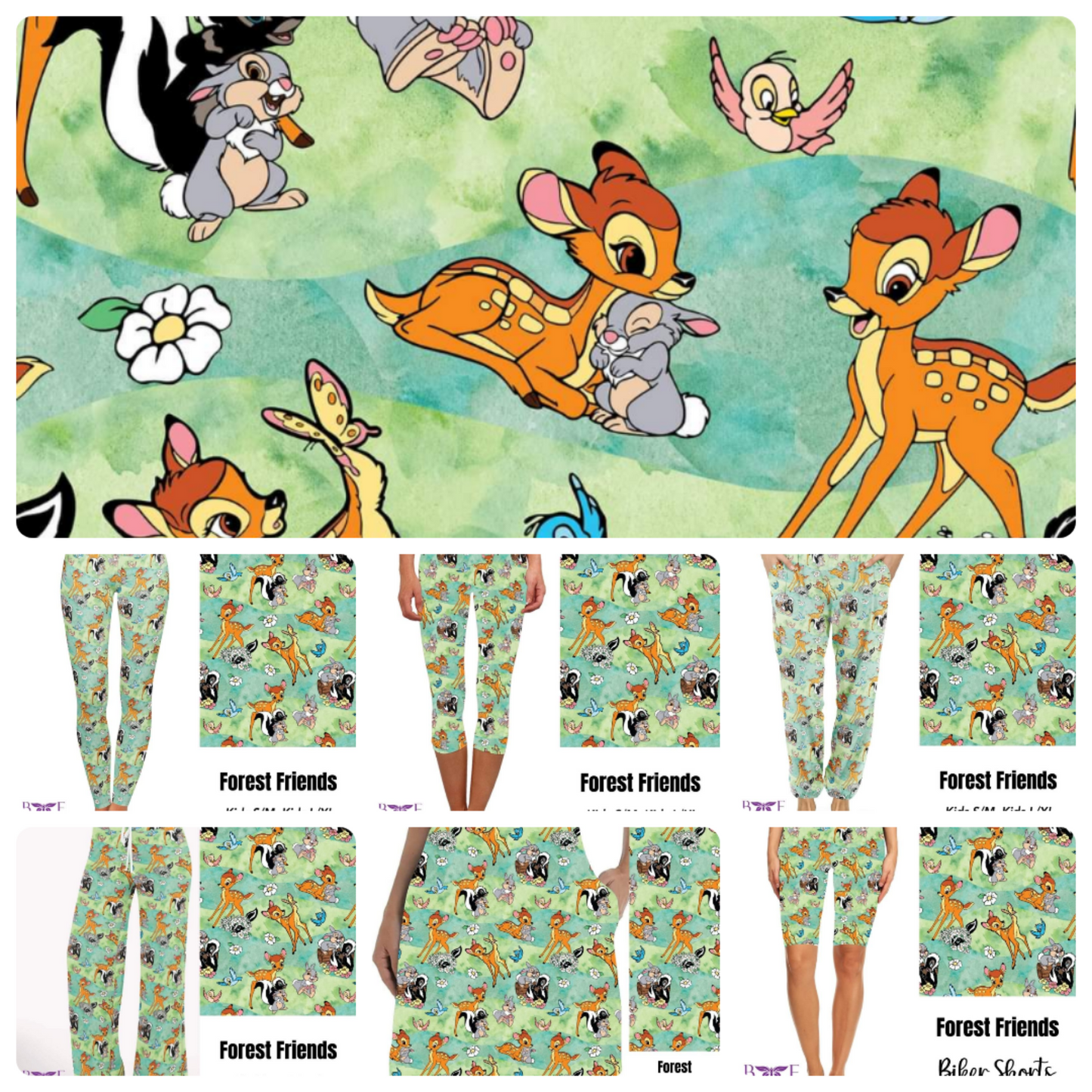 Forest Friends tote with 2 inside mesh pockets