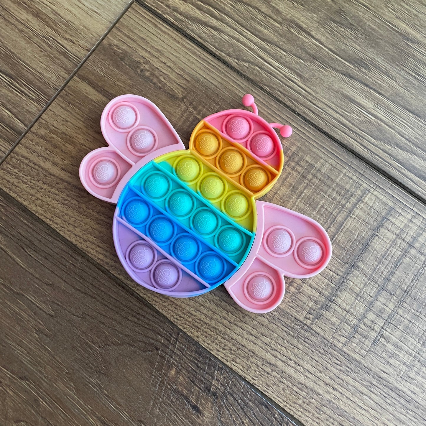 Silicone Fidget Poppers - Pastel Rainbow Bee