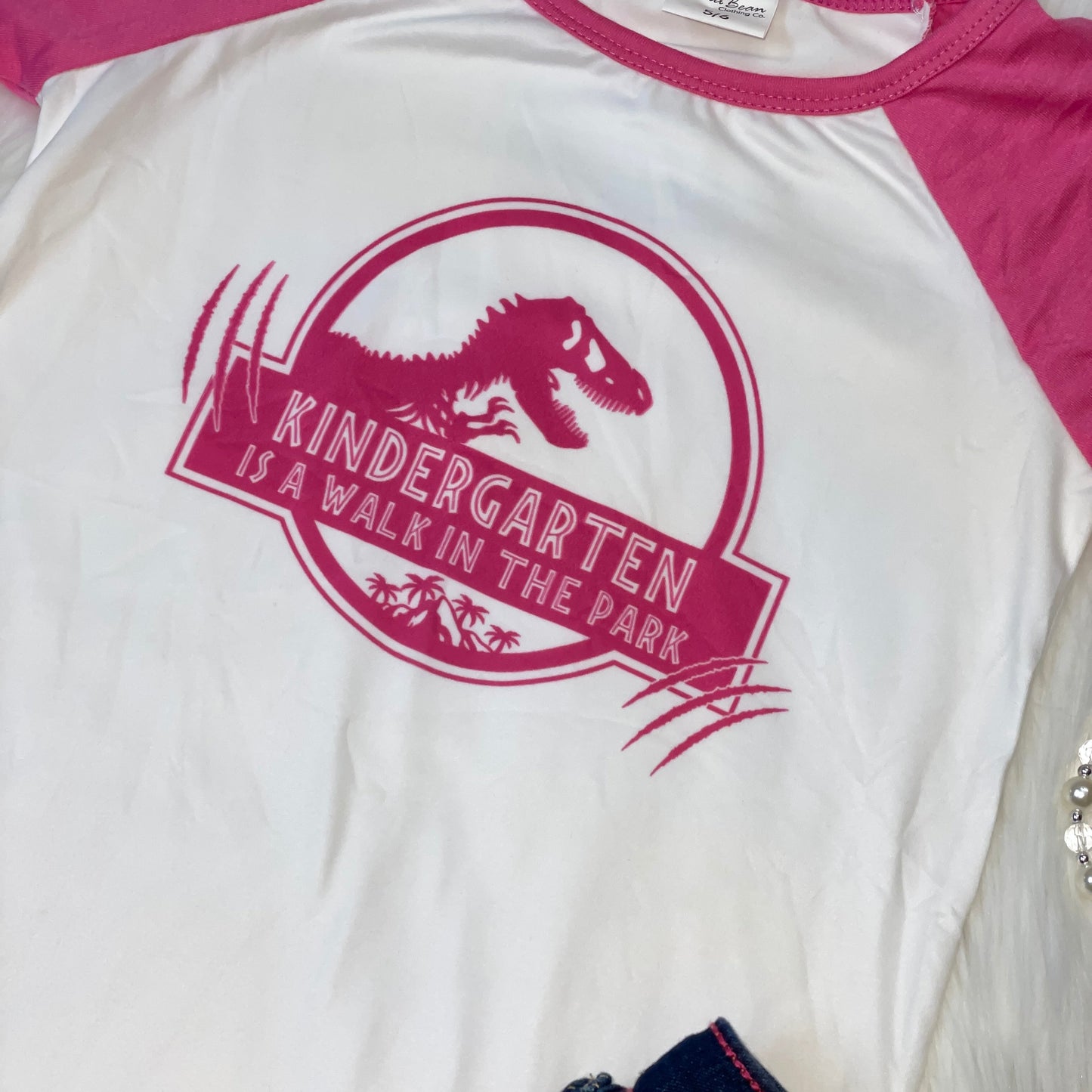 Back to School Raglan - Pink Kindergarten is a Walk in the Park