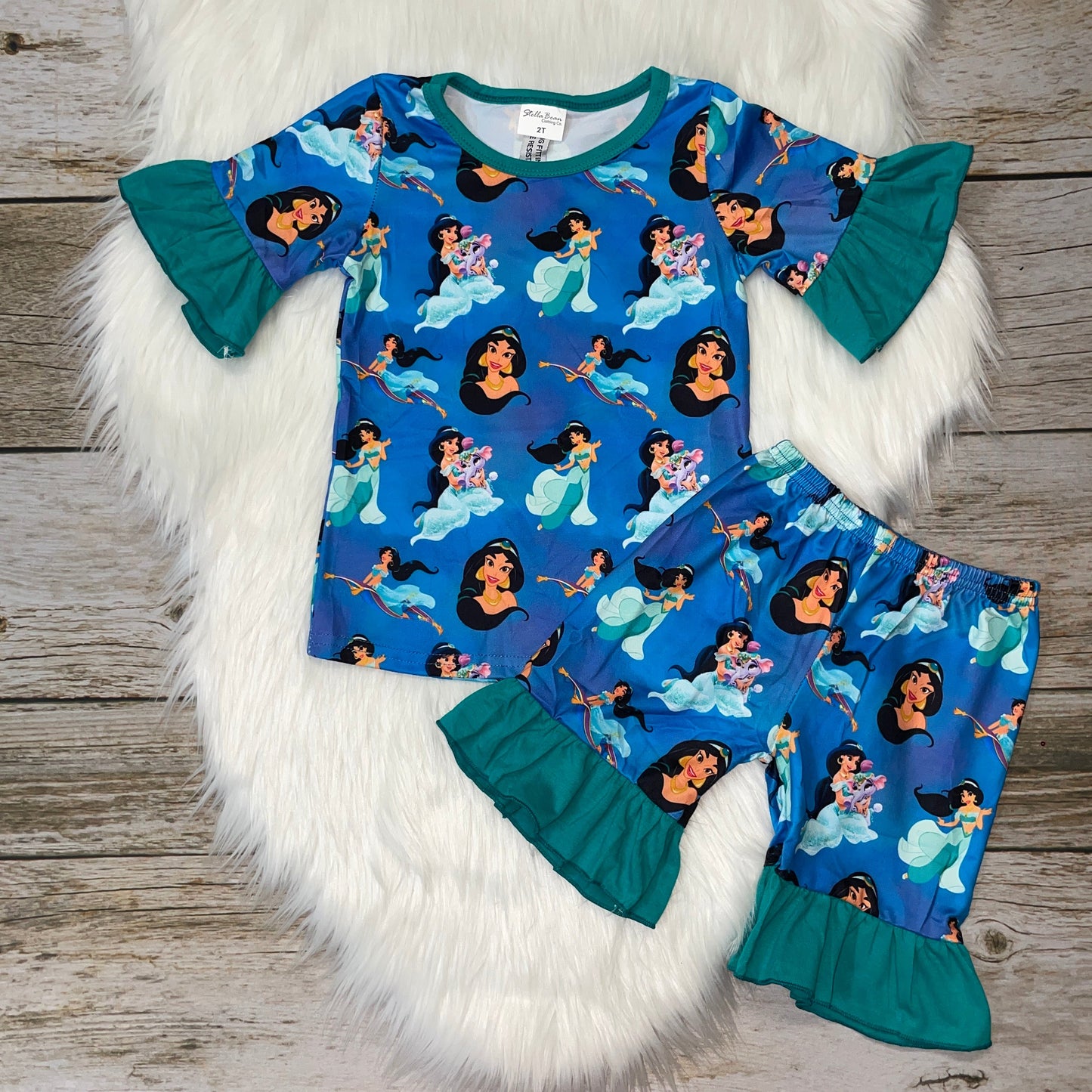 Arabian Princess Ruffle Short Sleeve Loungewear Set