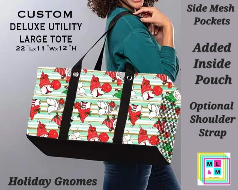 Holiday Gnomes Collapsible Tote