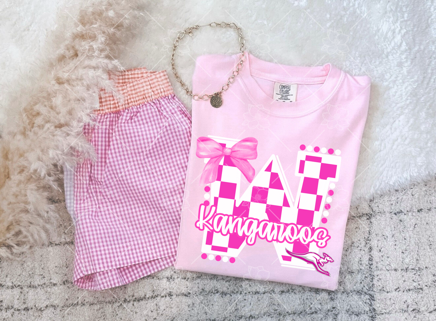 Custom Pink Out Checkered Team Tee- Multiple Styles