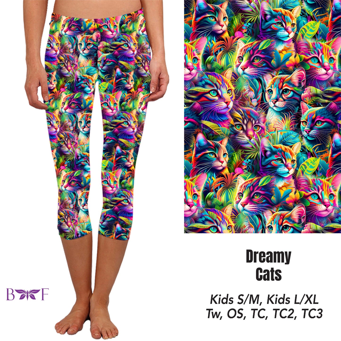 Dreamy Cats Leggings and Capris