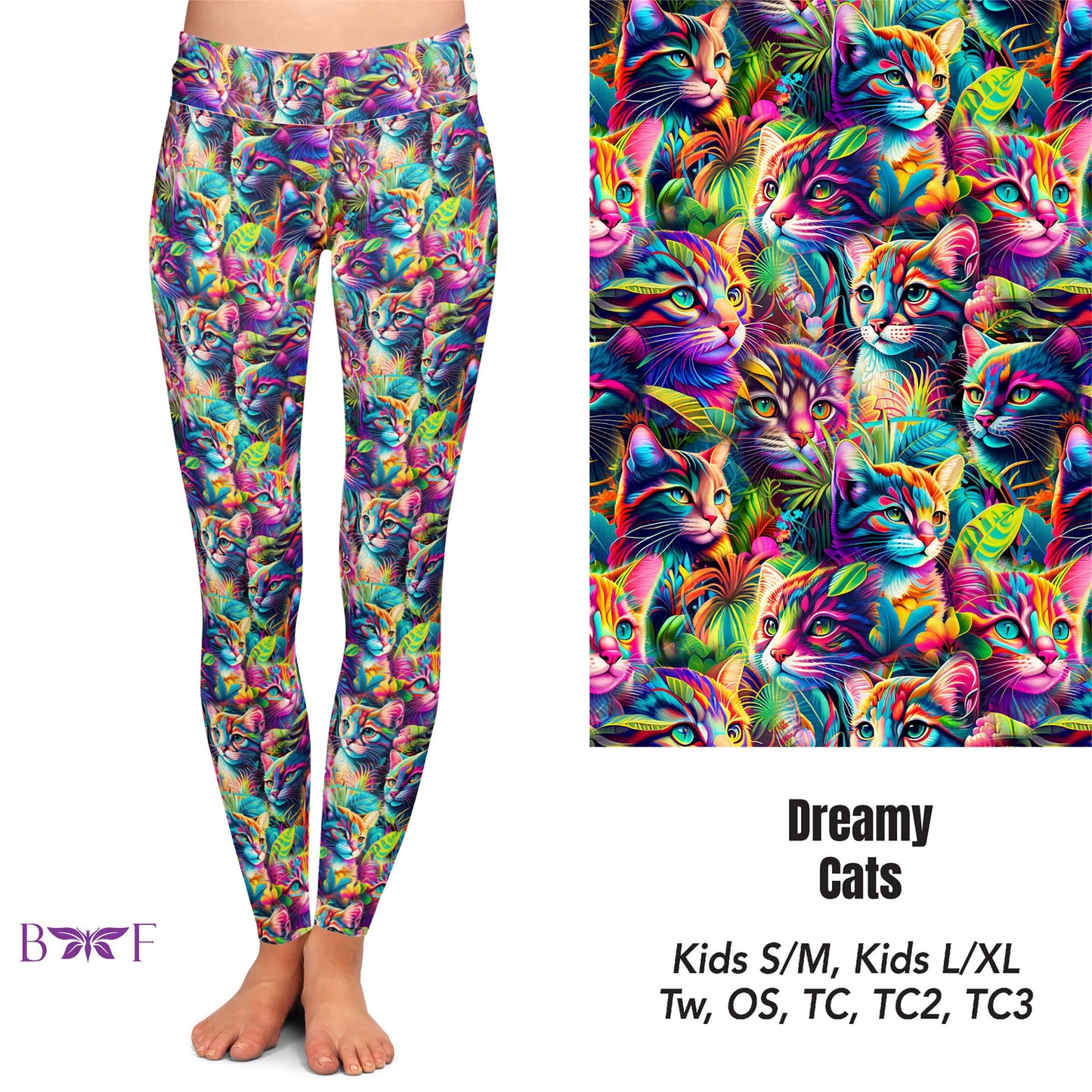 Dreamy Cats Leggings and Capris