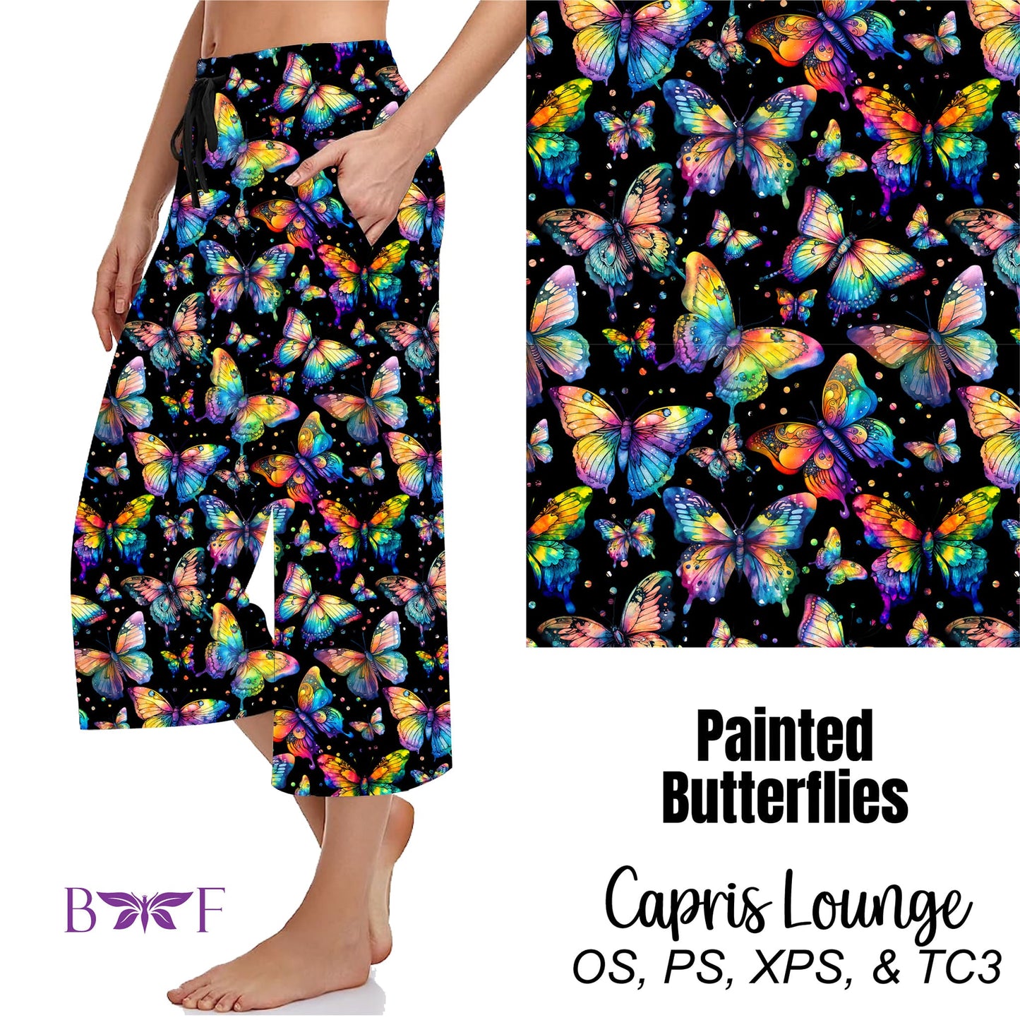 Painted Butterflies bike shorts with pockets