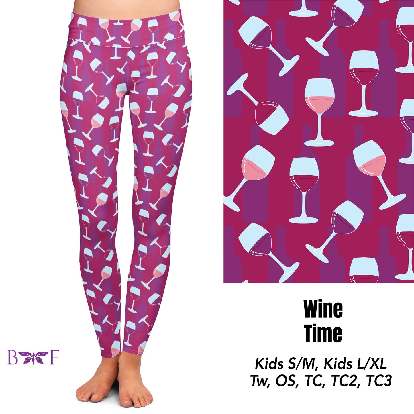 Wine Time leggings and capris with pockets