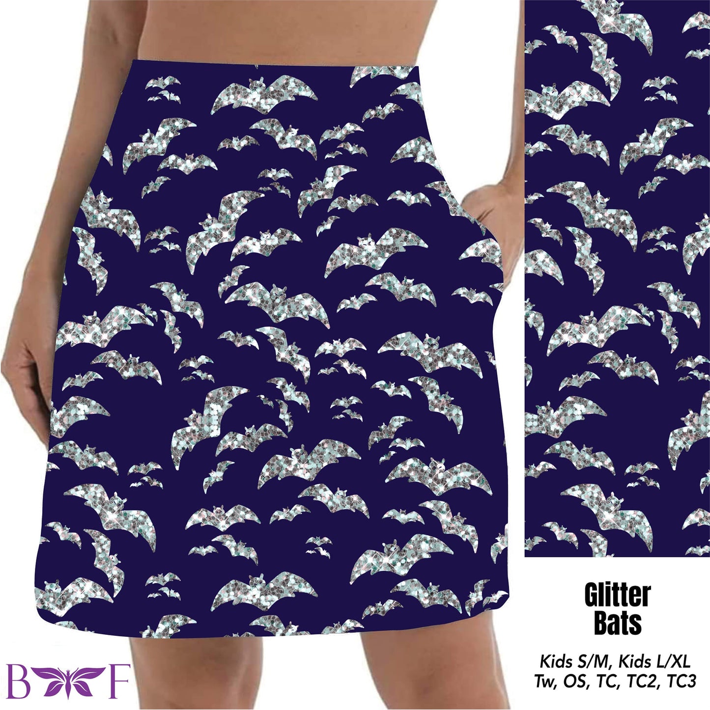 Glitter Bats Skorts with pockets