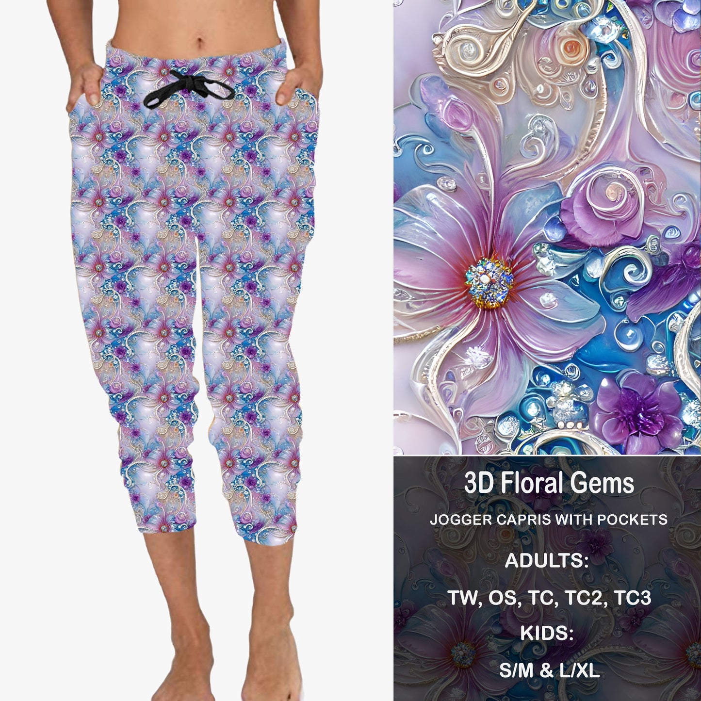3D FLORAL GEMS - Full & Capri Joggers Preorder Closes 7/31
