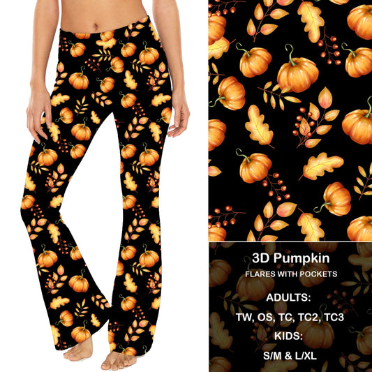 3D Pumpkin - Yoga Flares with Pockets