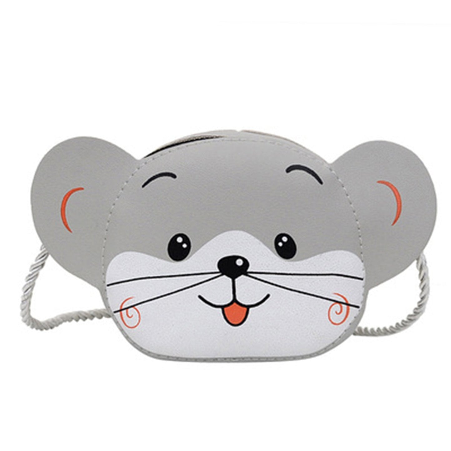 Small Animal Purse with Shoulder Strap - Grey Mouse