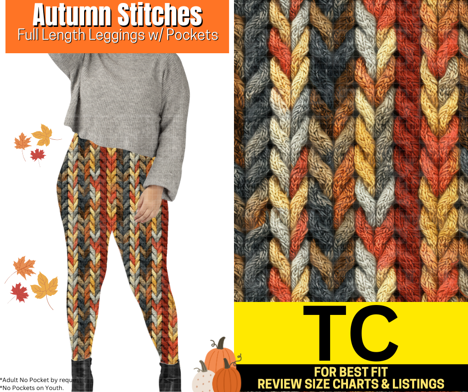 Autumn Stitches Full Length Leggings w/ Pockets