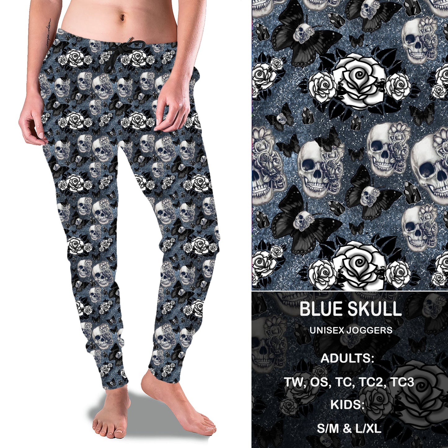 BLUE SKULL - Full Joggers Preorder Closes 8/11 eta Sept.