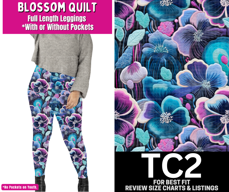 Blossom Quilt Full Length Leggings w/ Pockets