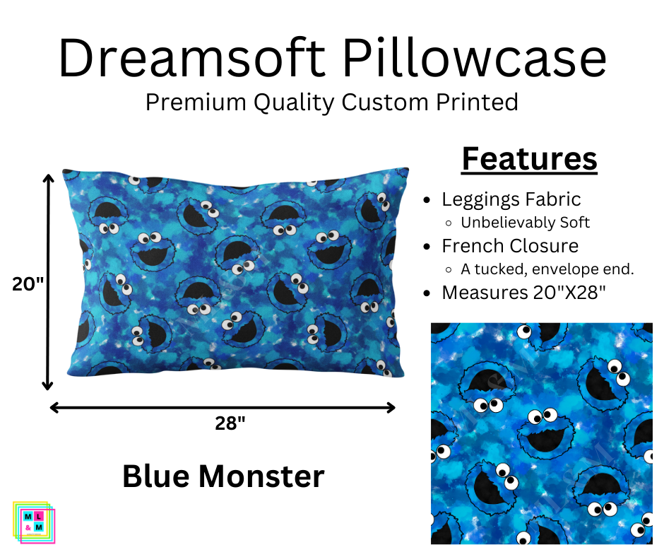 Blue Monster Dreamsoft Pillowcase