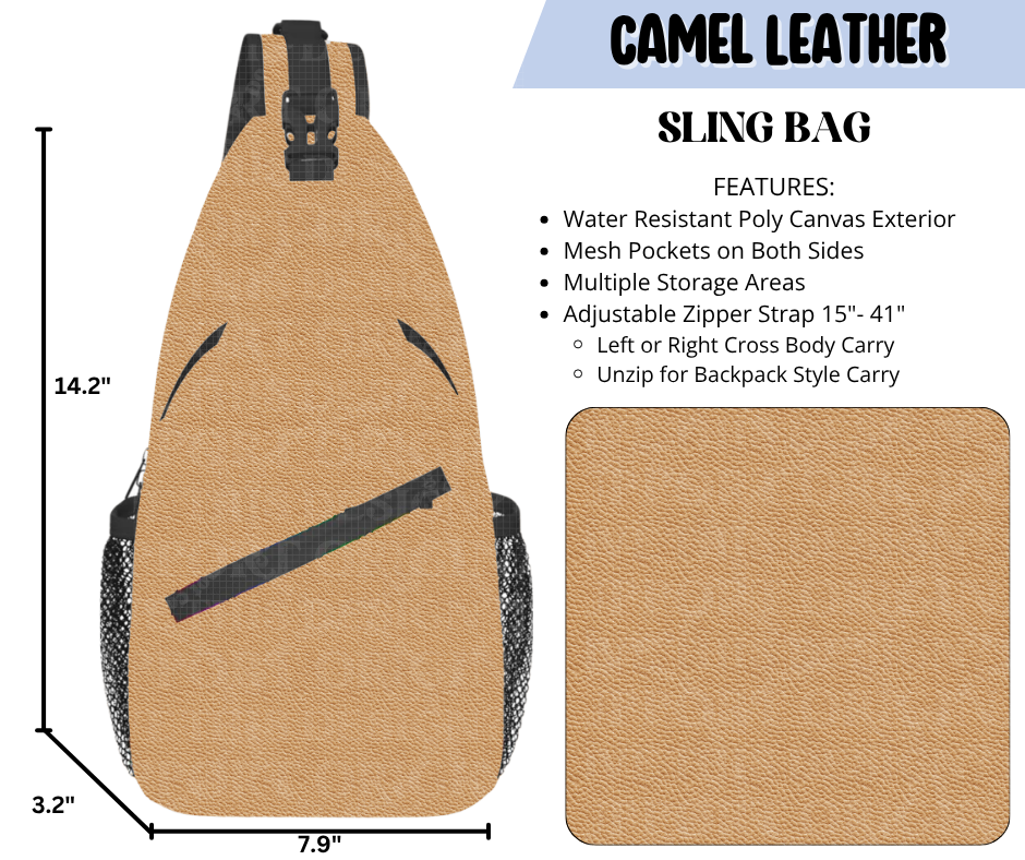 Camel Leather Sling Bag