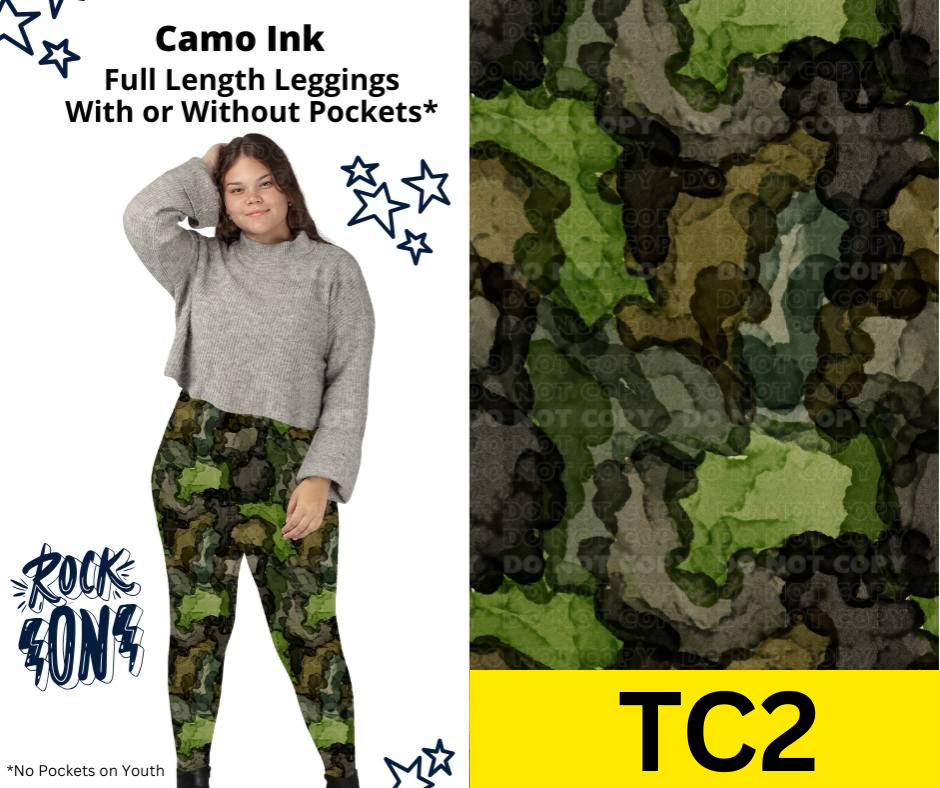 Camo Ink Full Length Leggings w/ Pockets