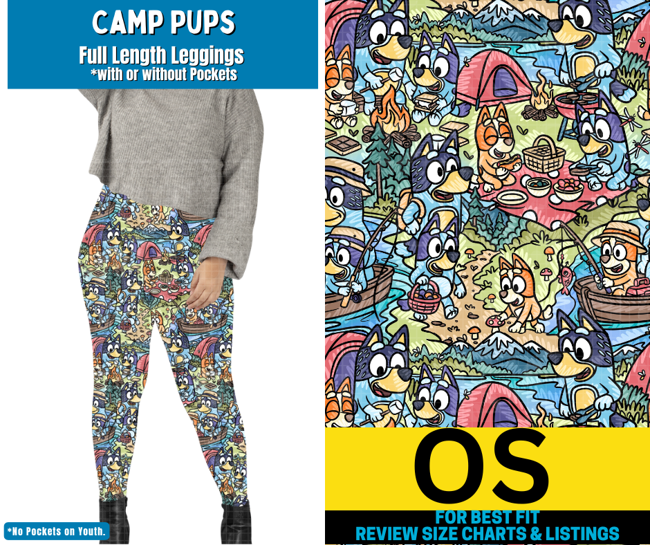 Camp Pups Full Length Leggings w/ Pockets
