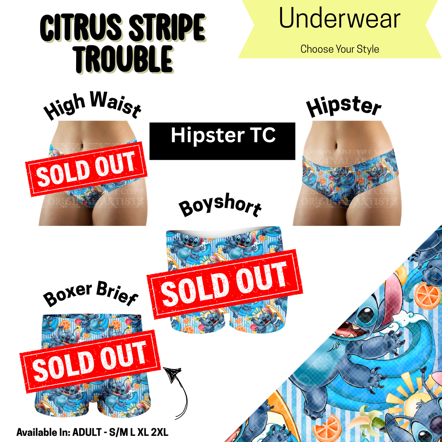 Citrus Stripe Trouble Hipster Underwear