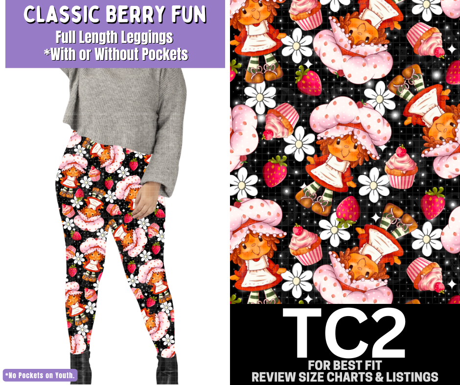 Classic Berry Fun Full Length Leggings w/ Pockets