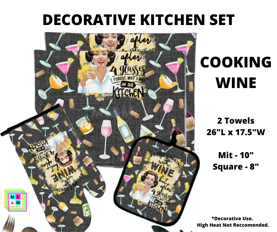 Cooking Wine - Decorative Kitchen Set