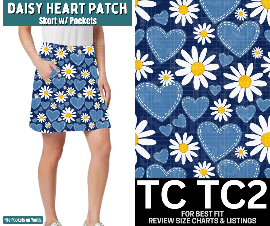 Daisy Heart Patch Skort