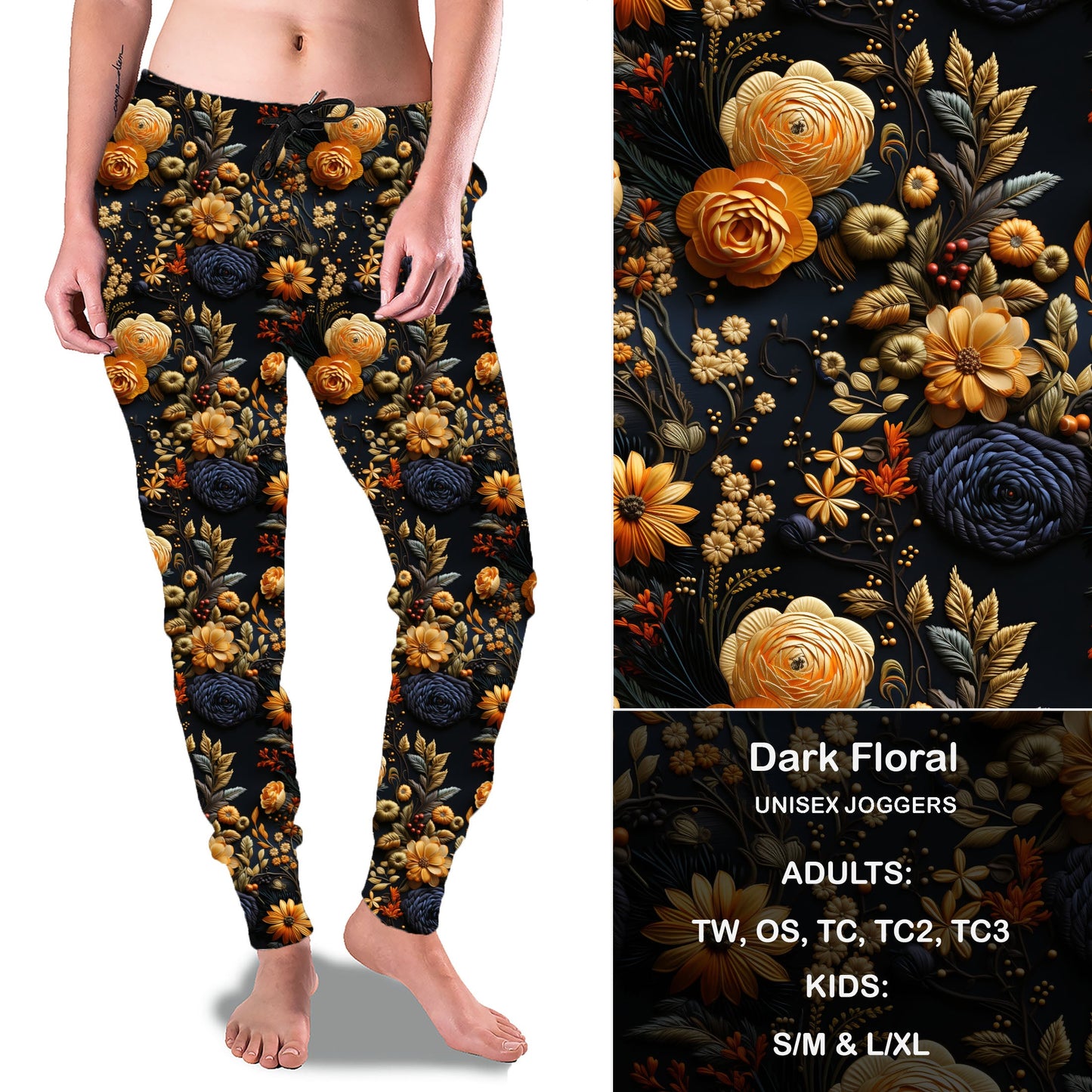 Dark Floral - Full Joggers Preorder Closes 8/25 eta 4-6 weeks