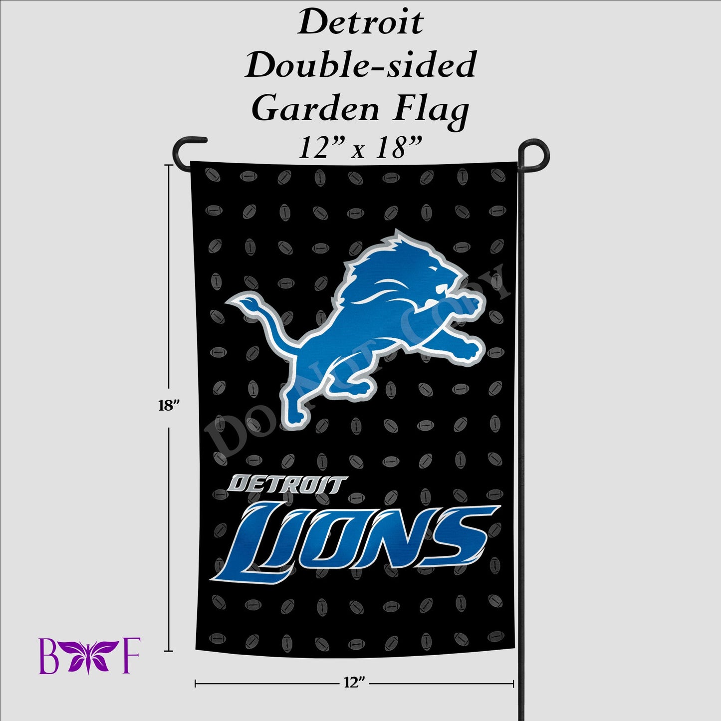 Detroit garden flag