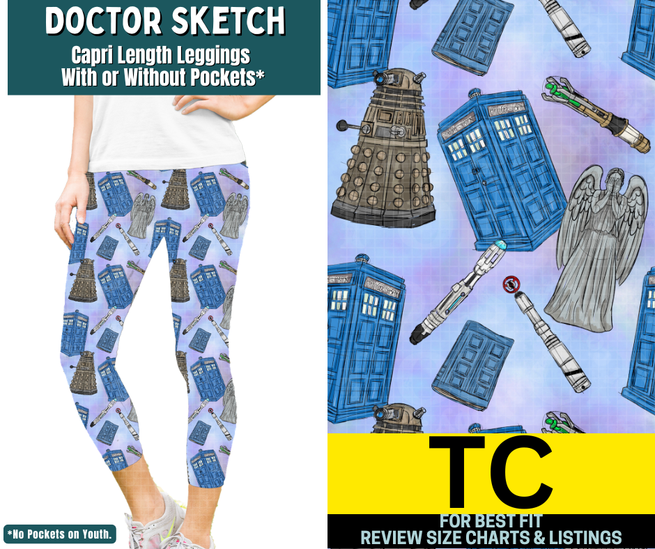 Doctor Sketch Capri Length Leggings w/ Pockets