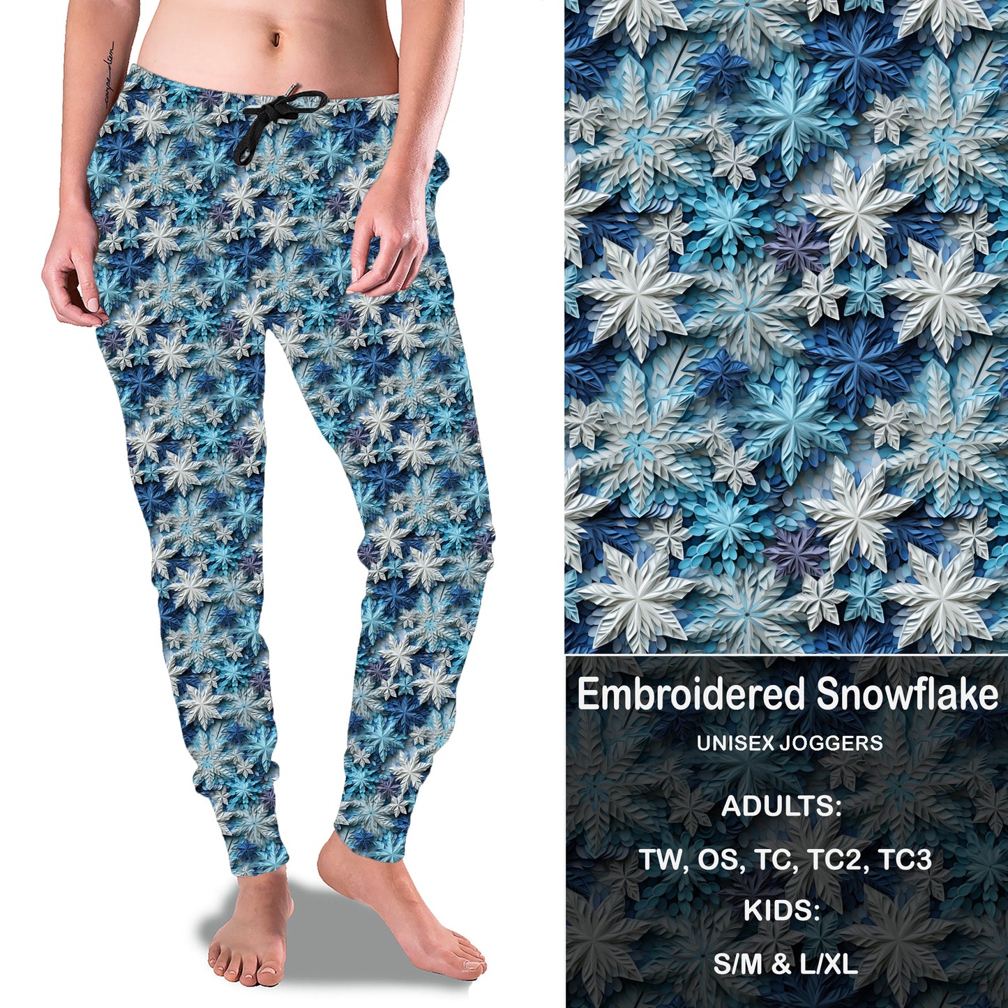 Embroidered Snowflakes - Full Joggers Preorder Closes 9/26 eta Nov.