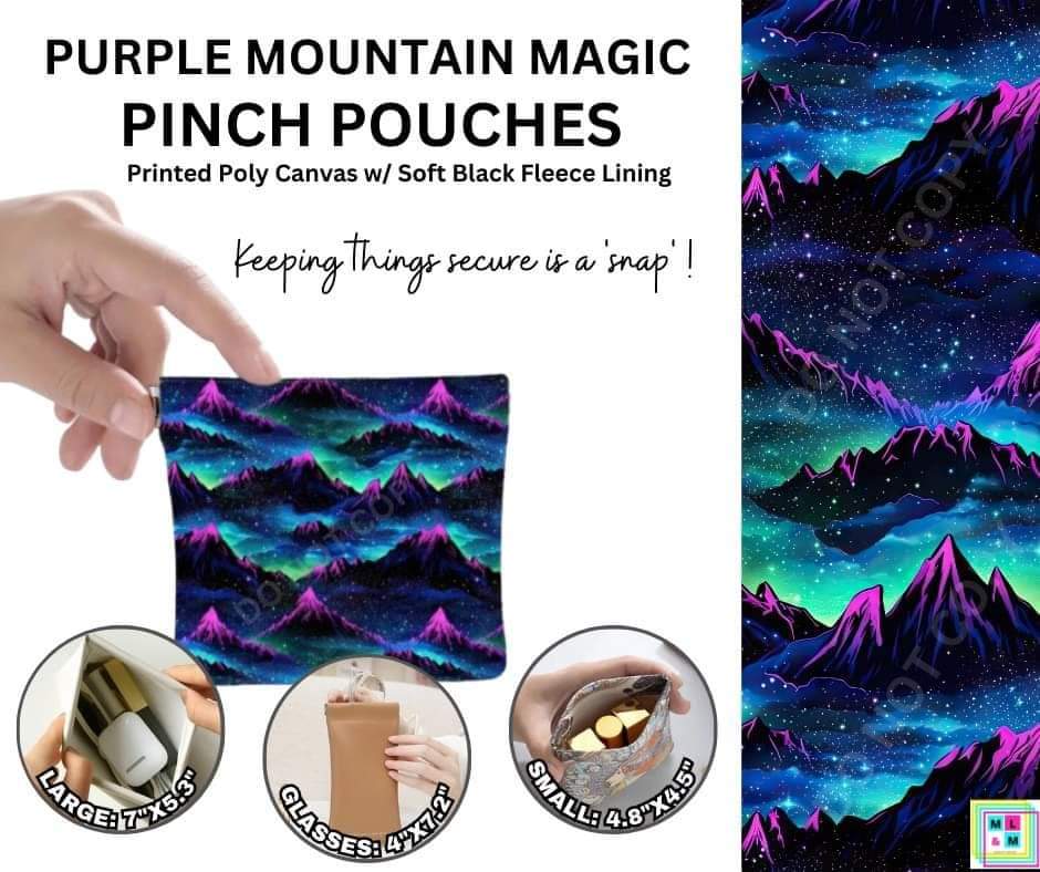Purple Mountain Magic Pinch Pouches in 3 Sizes