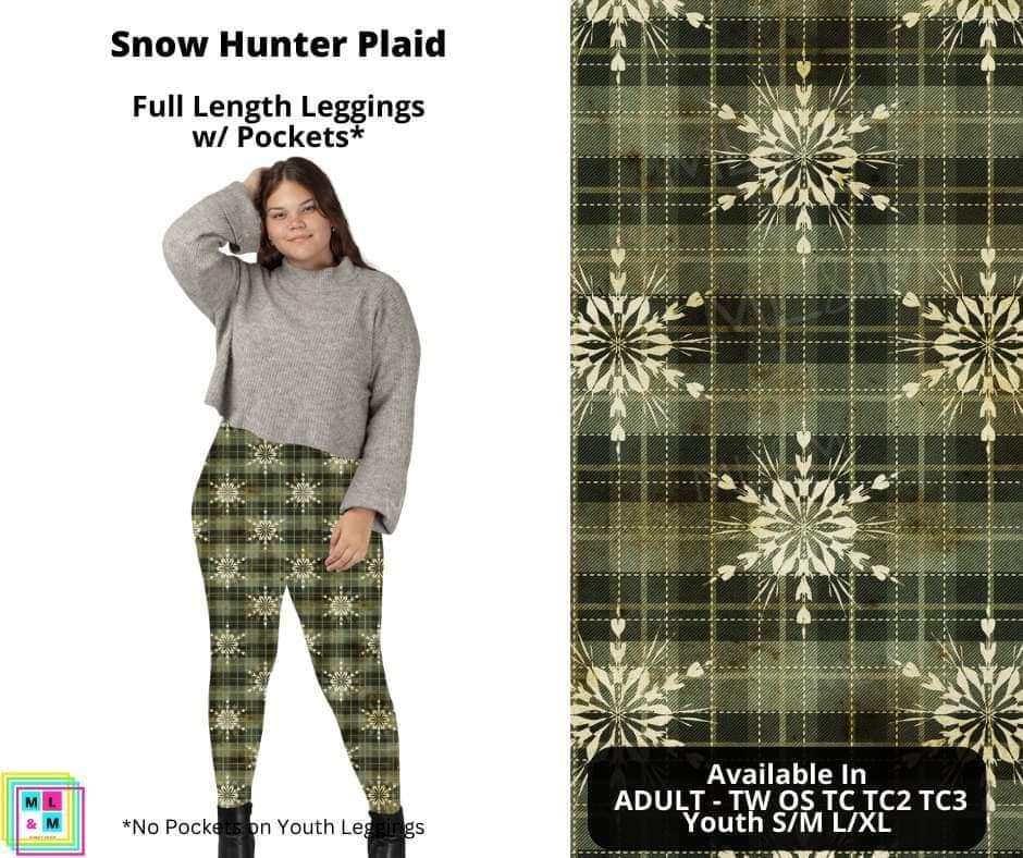 Snow Hunter Plaid Full Length Leggings w/ Pockets