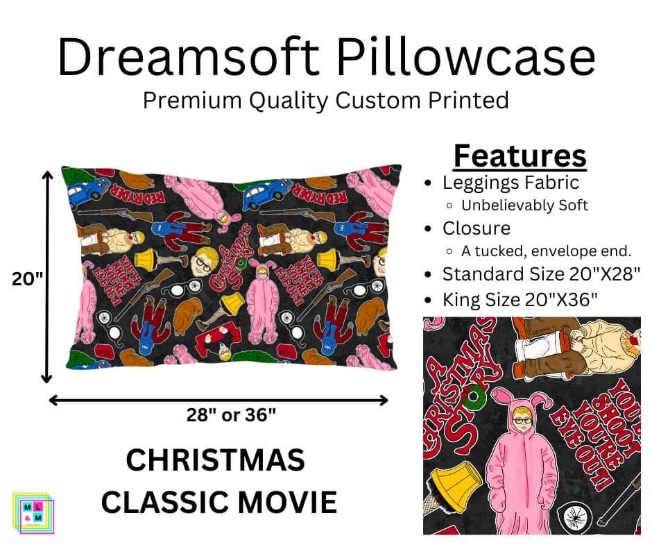 Christmas Classic Movie Stripe Dreamsoft Pillowcase
