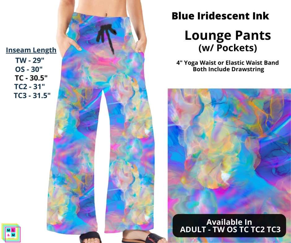 Blue Iridescent Ink Full Length Lounge Pants