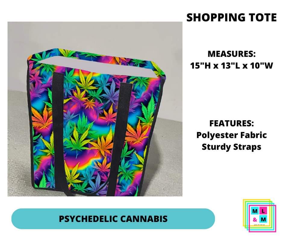 Psychedelic Cannabis Shopping Tote