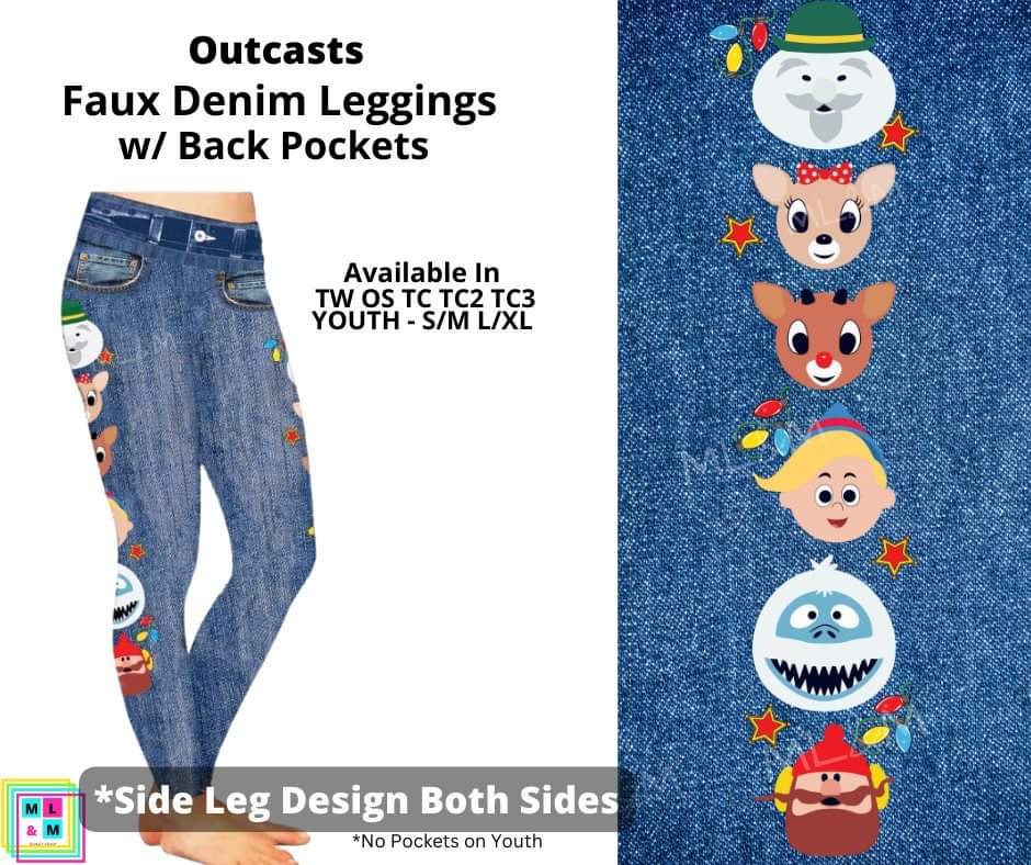 Outcasts Full Length Faux Denim w/ Side Leg Designs
