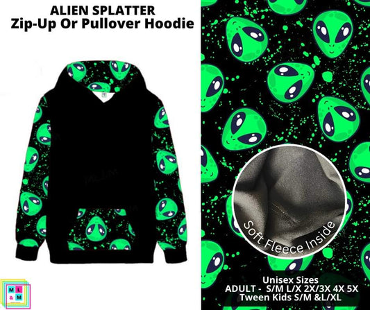 Alien Splatter Zip-Up or Pullover Hoodie
