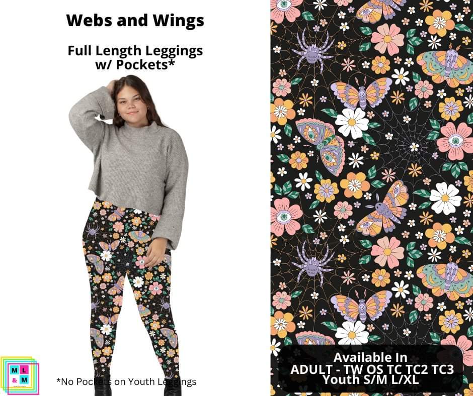Webs and Wings Full Length Leggings w/ Pockets