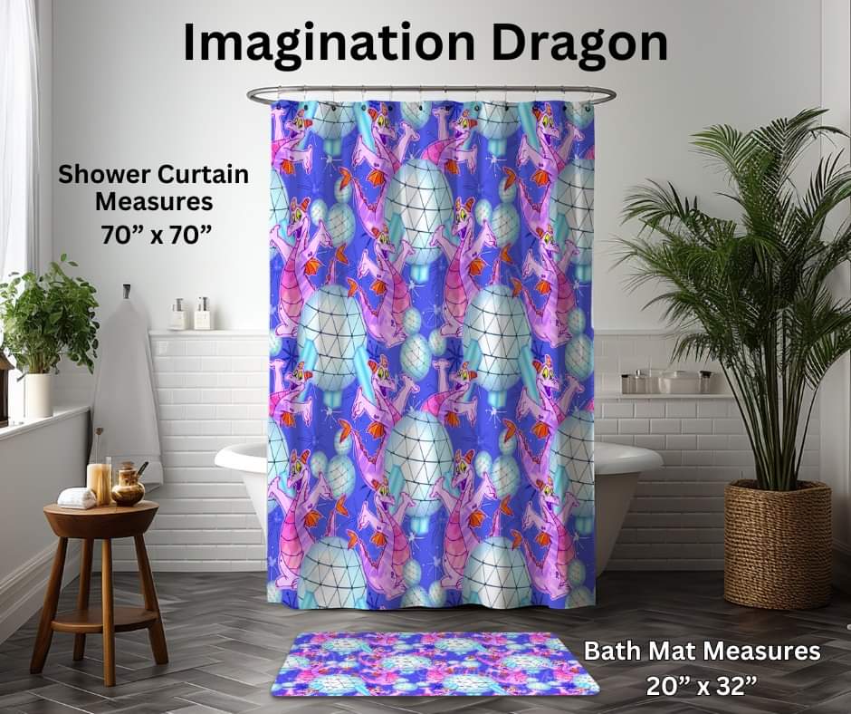 Imagination Dragon Custom Shower Curtain and/or Bath Mat
