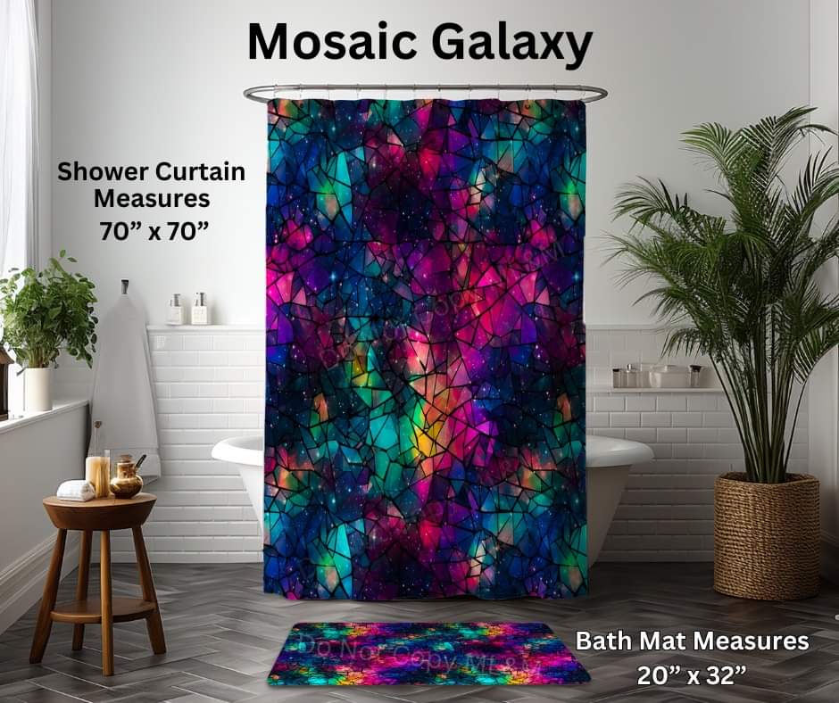 Mosaic Galaxy Custom Shower Curtain and/or Bath Mat