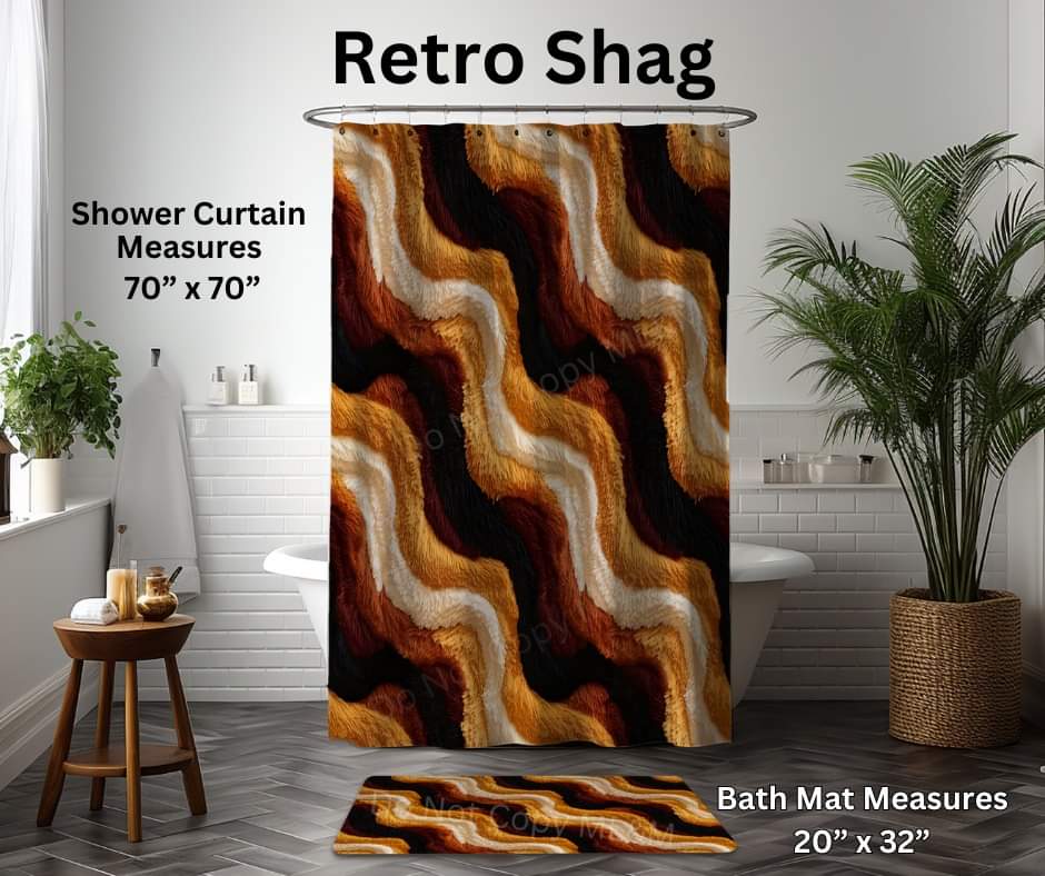 Retro Shag Custom Shower Curtain
