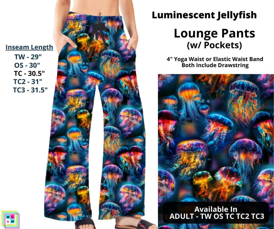 Luminescent Jellyfish Full Length Lounge Pants