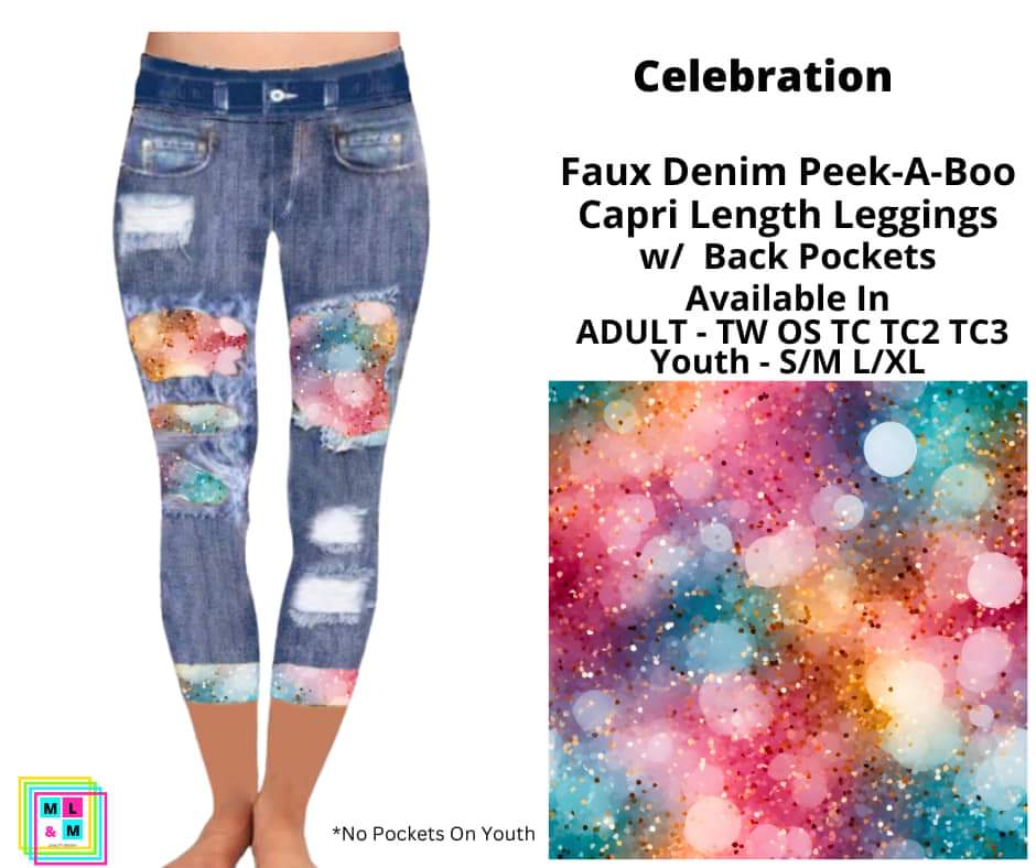 Celebration Faux Denim Capris