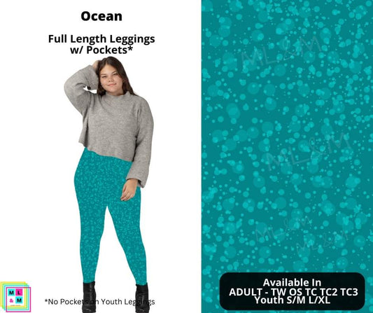 Ocean Full Length Leggings w/ Pockets