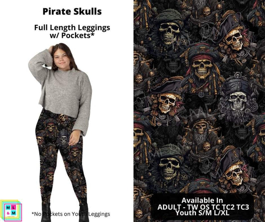 Pirate Skulls Full Length Leggings w/ Pockets