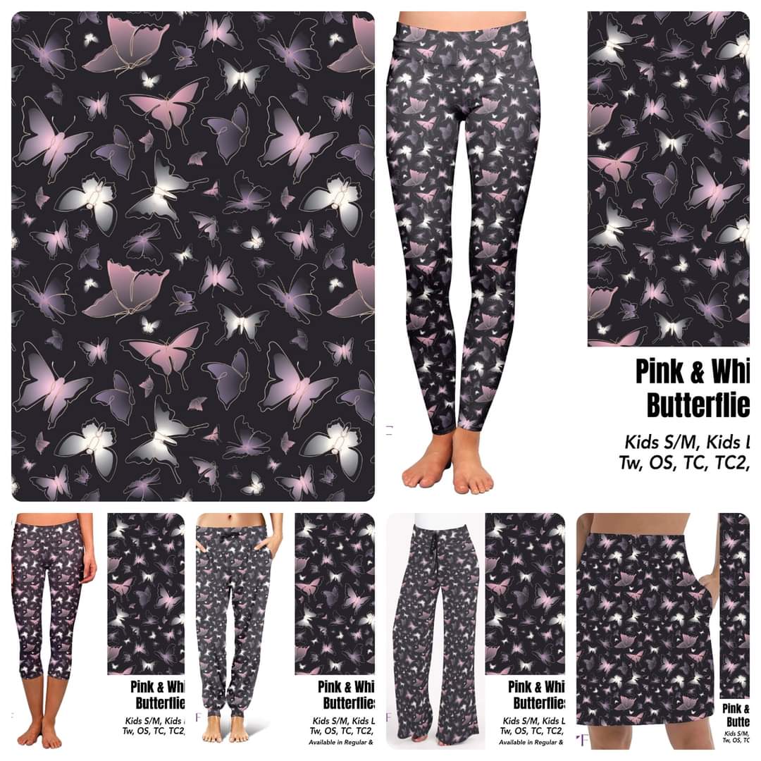 Pink and White Butterflies PLUS capris and shorts with pockets