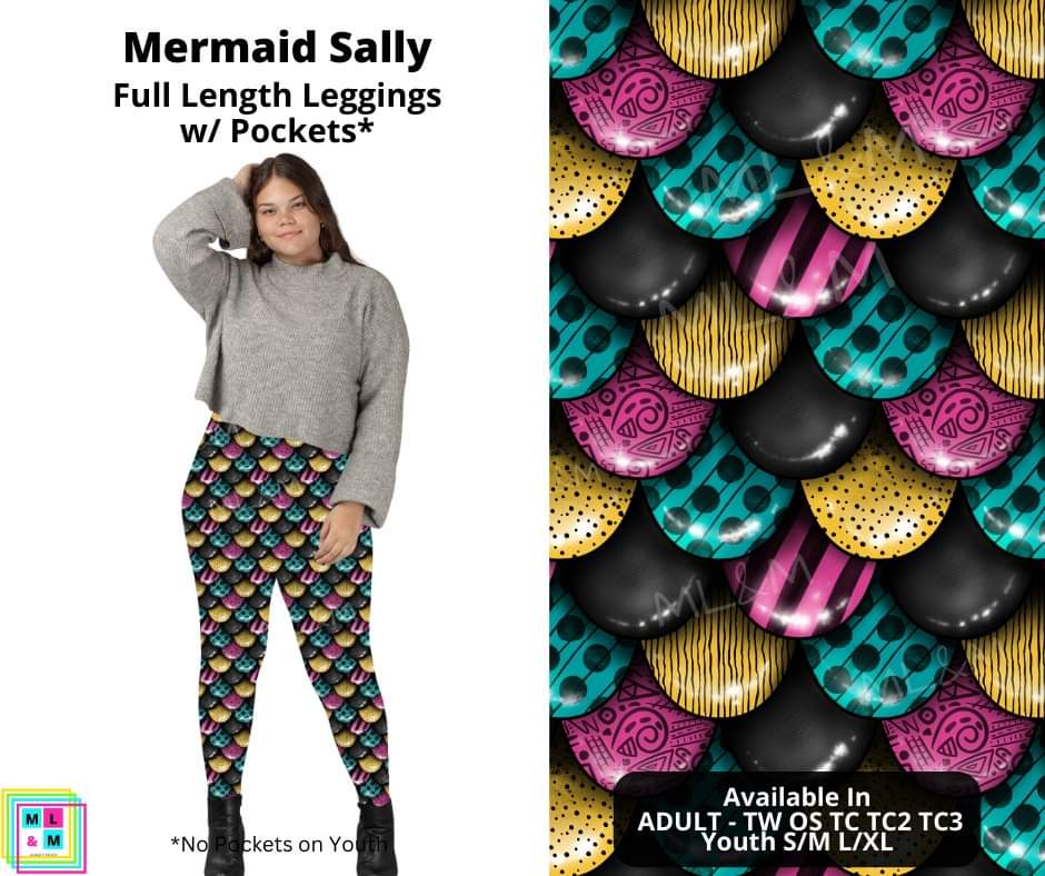 Mermaid Sally Full Length Leggings w/ Pockets