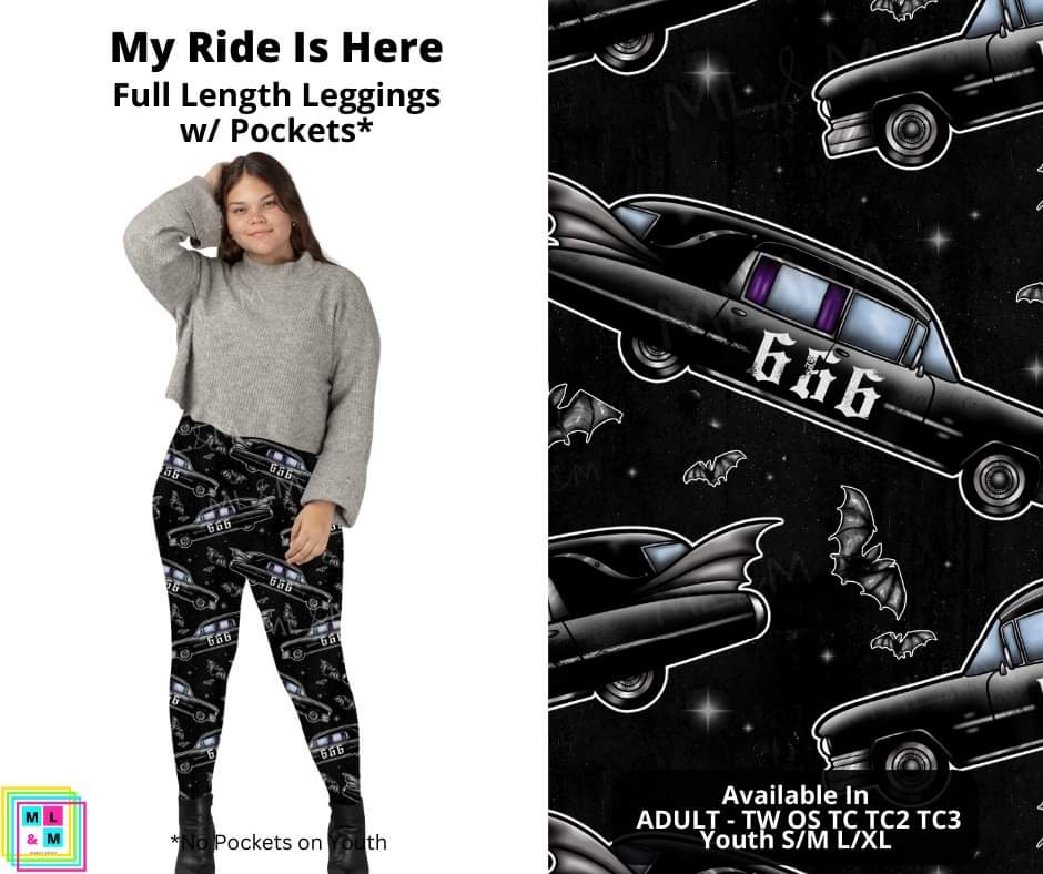 My Ride Is Here Full Length Leggings w/ Pockets