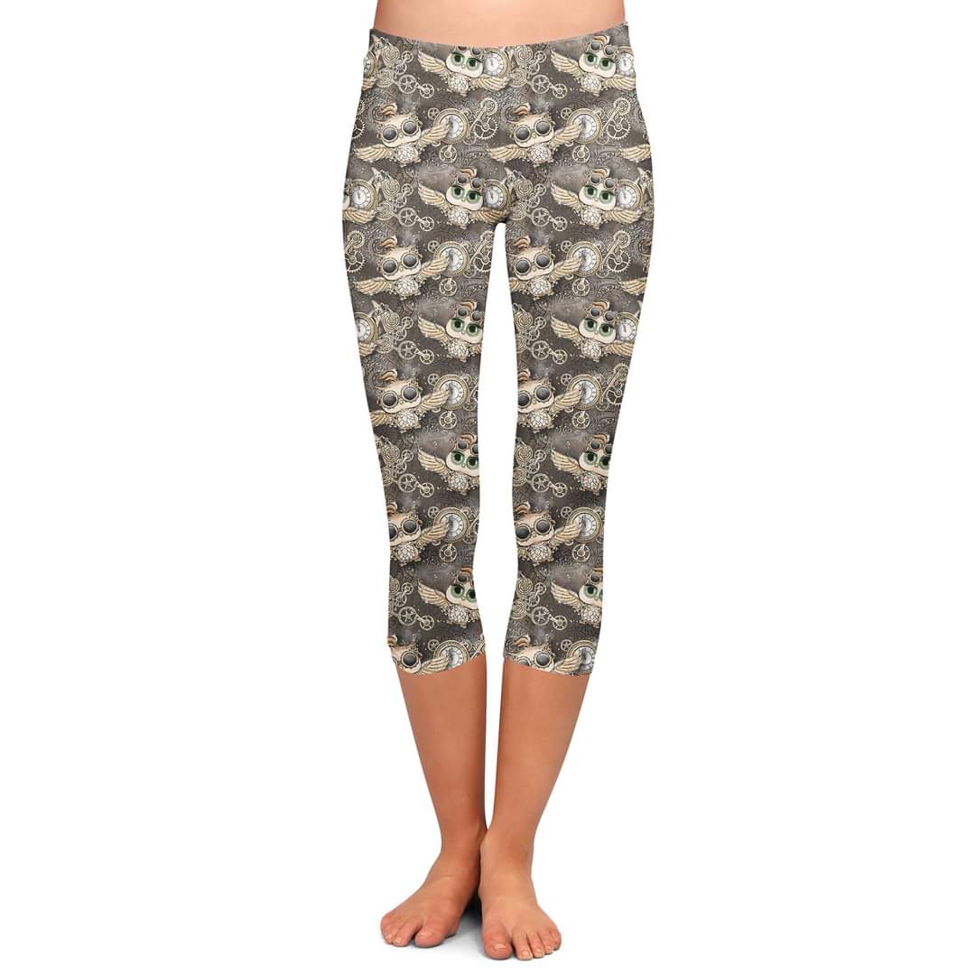 Steampunk Owl leggings and capri no pockets