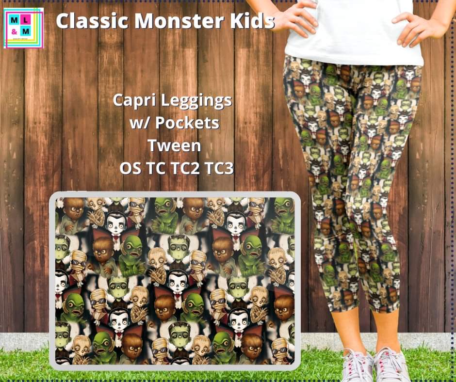 Classic Monster Kids Capris